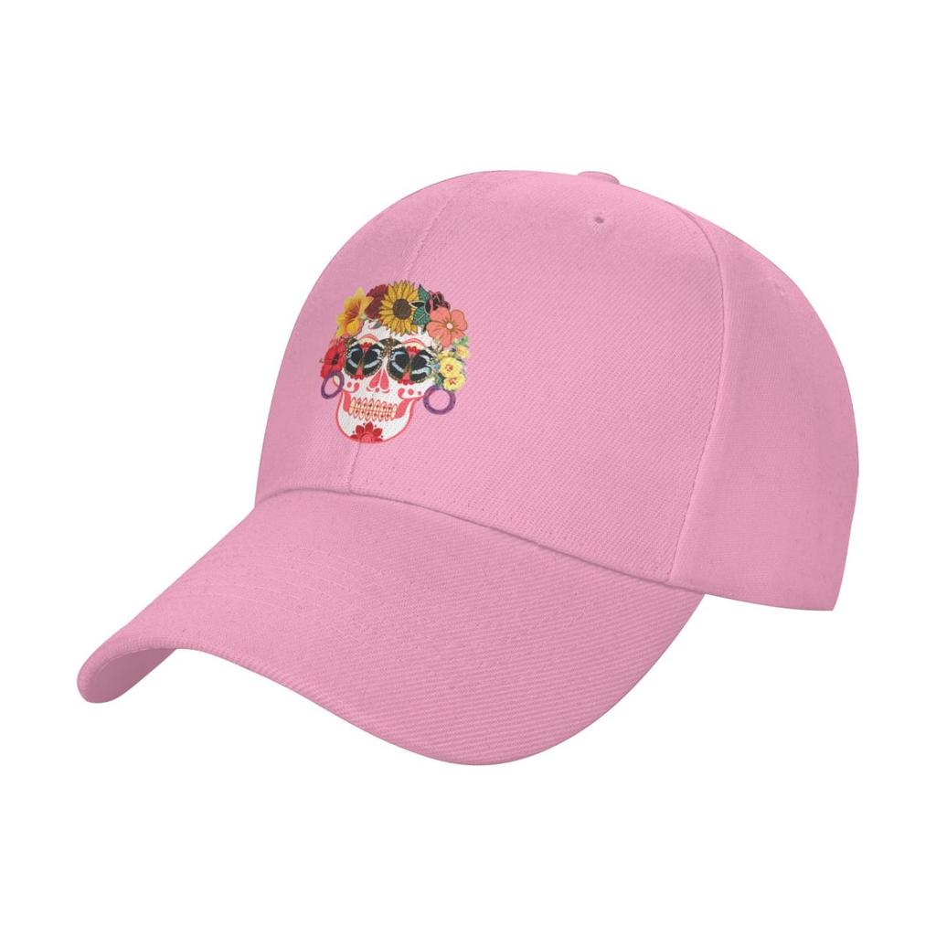 Flowery Sugarskull Dia De Las Muertas Baseball Cap Hat Man For The Sun Tactical Cap Military Tactical Cap Vintage Men Women's