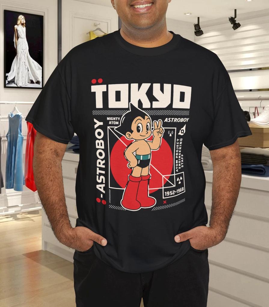 Astro Boy Tokyo Graphic Tee Gildan Softstyle Black Anime Streetwear