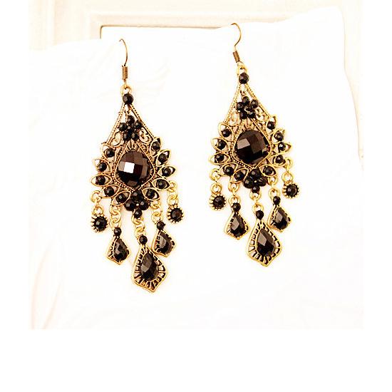 LUXY MOON Water Drop Turquoise Women Bohemian Vintage Earrings Exaggerated Long Earrings