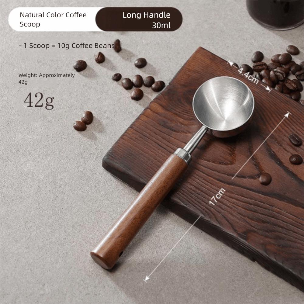 15/30ml Round Head Measuring Spoon Stainless Steel Wooden Handle Measuring Cup Measuring Accessory Home Kitchen Baking Tools