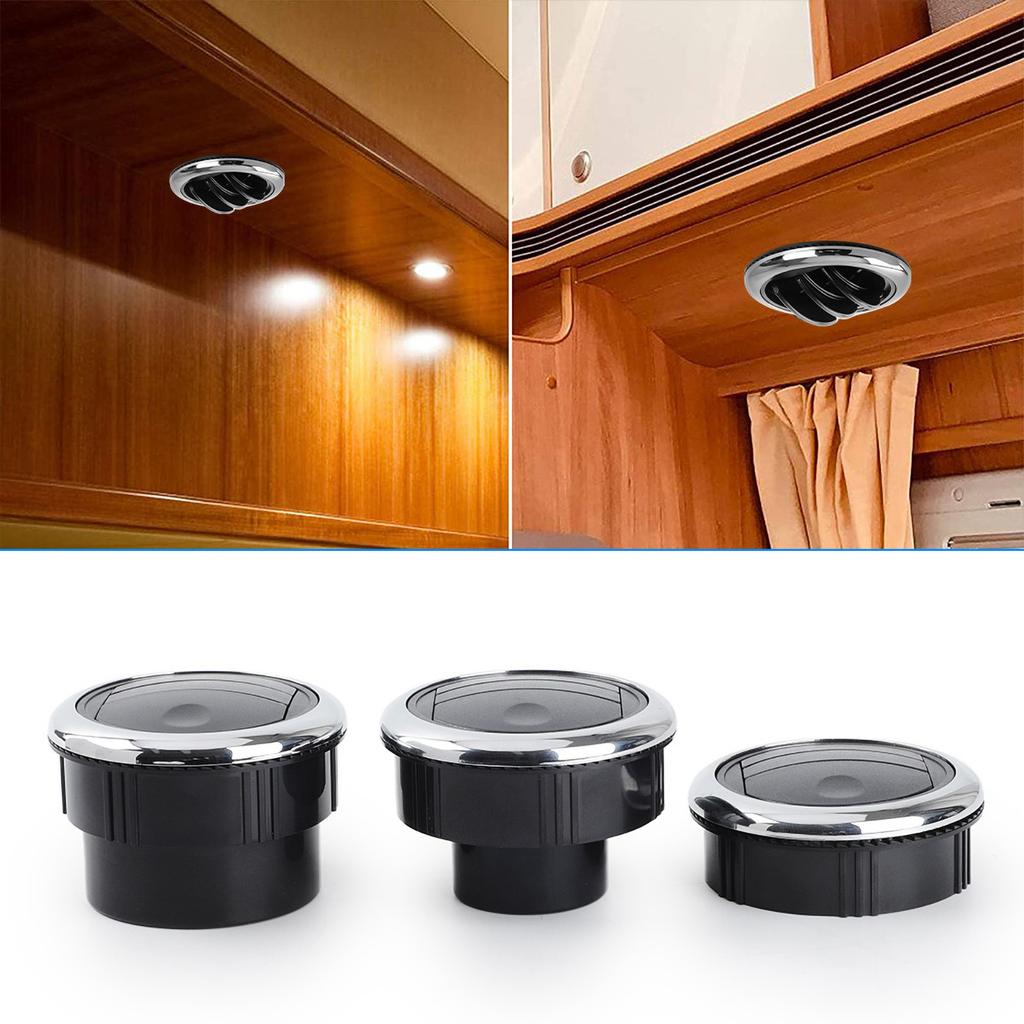 80mm Car Vent Dashboard A/C Air Conditioning Vent Deflector Universal Knob Type Rotation Air Outlet Vent for Camper Caravan