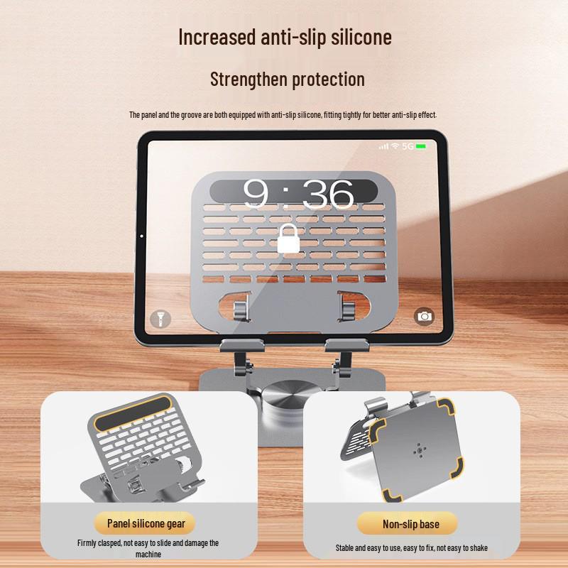 Universal Metal Foldable Desktop Stand for Phones & Tablets with Cooling Feature