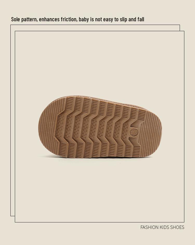 Toddler Boys' Matte Leather Snow Boots - Warm Cotton Winter Shoes