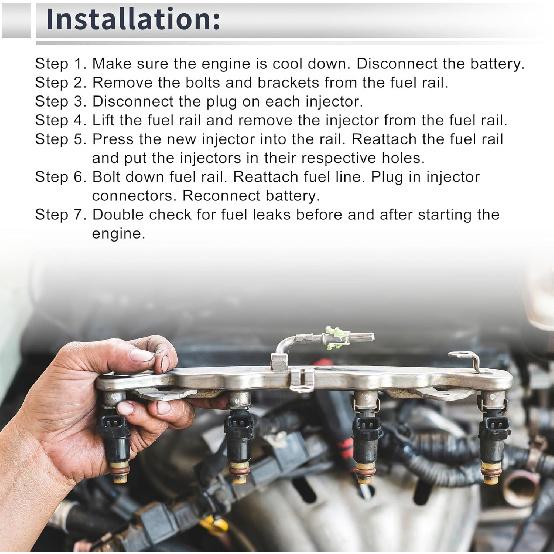 4 Pcs No.23250-75080 Fuel Injector for Toyota Tacoma 2.7L 2000-2004 for Toyota 4Runner 2.7L 1998-2000