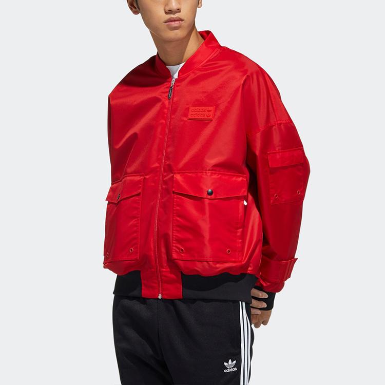 adidas Originals Ryv Bomberjacken Herren Hellrot Baseballkragen Mittel Pilot H07082