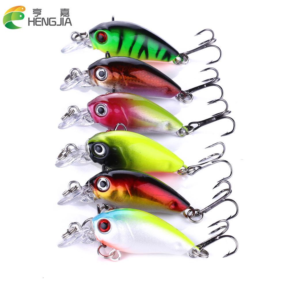 Buy Hengjia Fishing Lures 6pcs Crankbait Tackle Treble Hooks Hard