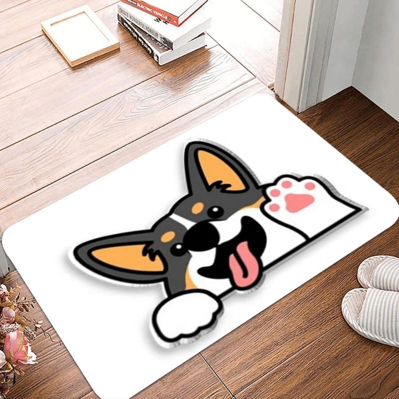 Cute Dogs Printing Carpet Cartoon Door Mat Durable Easy To Clean Indoor and Outdoor Foot Rug Welcome Mat Fashion Home Decoration