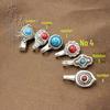 Tibetan Buddhist Beads DIY Jewelry: Brass Silver-Plated Clip with Turquoise Inlay