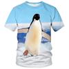 3D Printed Cute Penguin T Shirt For Men Women Animal Pattern T-Shirts Fashion Street Oversized Short Sleeve O-Neck Tees Tops