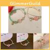 Summer Pink Geometric And Green Peace Knot Bracelet With Vintage Appeal