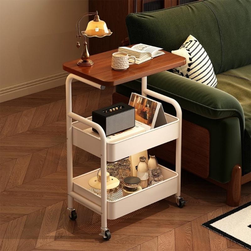 3 Tiered Metal Rolling Storage Cart With Lockable Wheels For Kitchen Bathroom Office Home Organization And Space Saving