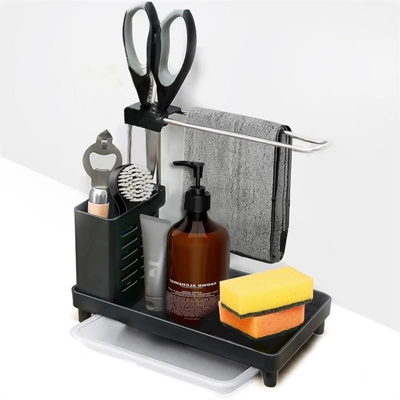 

Органайзер для кухонной мойки со съемным поддоном для капель, столешница, устойчивая к ржавчине раковина, аккуратный держатель для губки, стойка