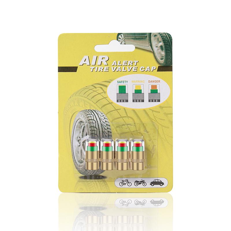 4-Pack Car Tire Pressure Monitoring Caps, 2.4BAR with Copper Core