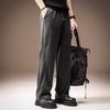High-end Lyocell Tencel linen cool casual pants men's summer thin pleated trendy brand straight vertical trousers