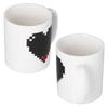 Ceramic Cup Heart Pattern Heat Sensitive Changing Color Mug for Home Office Restaurant Bar Use