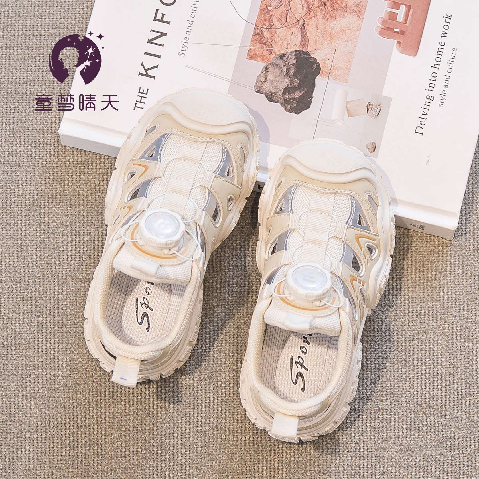 

Children s sandals summer shoes 2025 popular new girls rotating button shoes girls sports sandals soft-soled summer models 26-30 yards, 5 pairs of whole hands are approved.