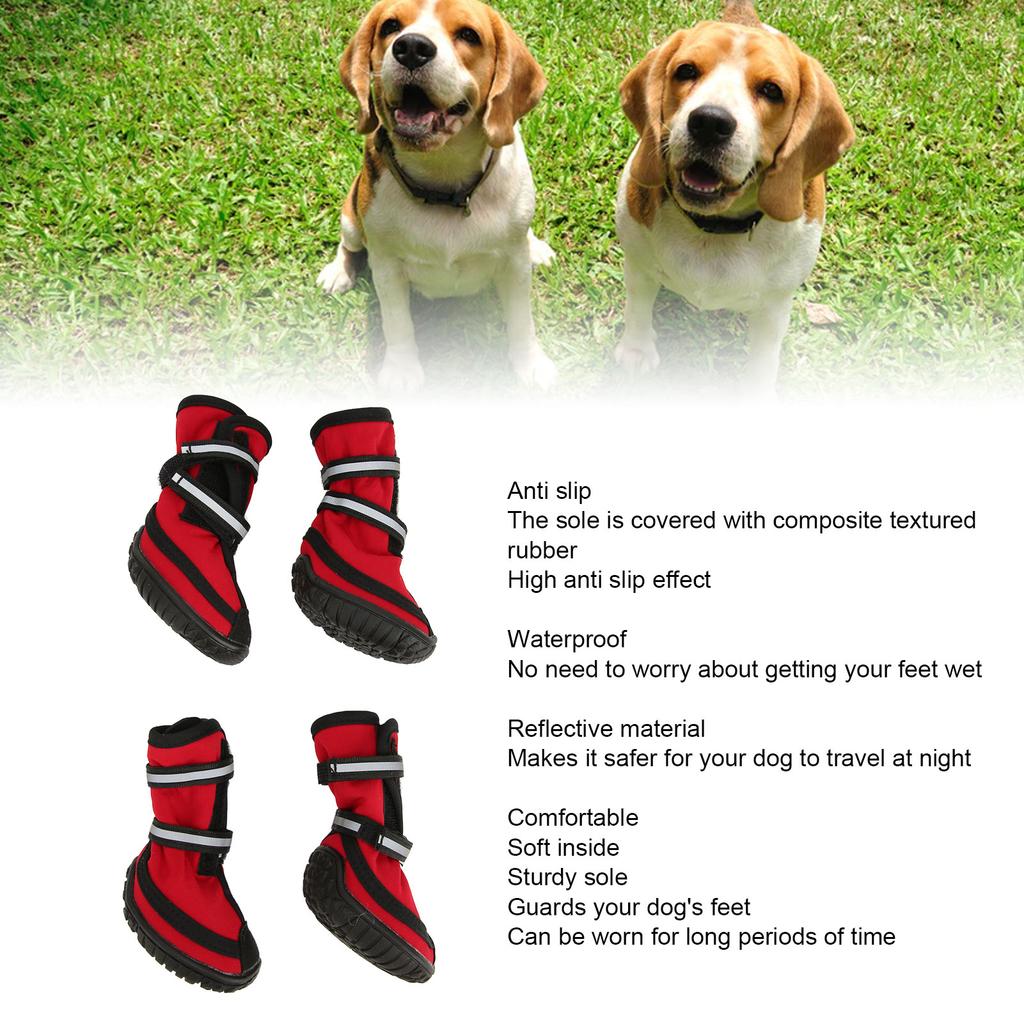 Dog Hiking Shoes Strong Slip Resistance Sole Brthable Reflective Pet NaPAW Protectors