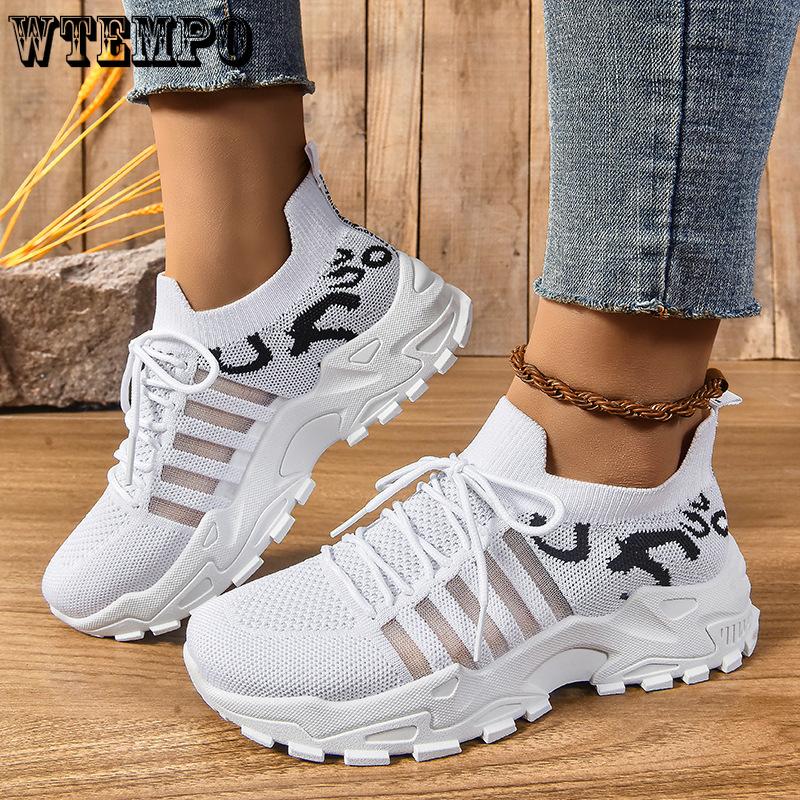 Women's Shoes Sports Shoes Summer Thick Soled Shoes Mesh Breathable Sports and Leisure Shoes