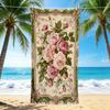 1Pc Vintage Floral Bouquet Beach Towel, Quick Dry, Multi-Use for Beach Pool Gym Yoga Home Travel, Christmas, Halloween, Xmas Gift M928833
