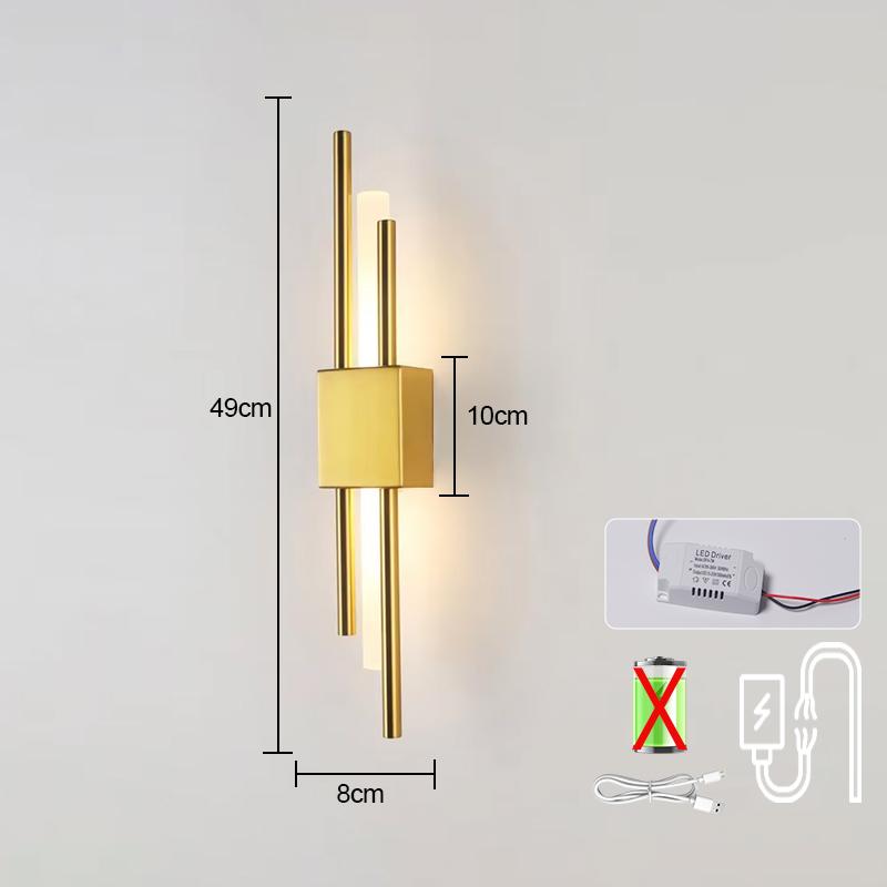 

Nordic LED Wall Lamp Indoor Lighting Bedroom Bedside Living Room For Home Hotel Stairs Decoration Lamp Rechargeab LED Wall Light Nature White(3500-5500K)