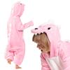 Piżama dla dzieci dziecięca kigurumi onesie kostium dinozaur różowy 135-145