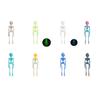Gothic Skeleton Refrigerator Stickers Posable Skeleton Man 3D Printed Fridge Magnet Decals Halloween Decor Educational Tool