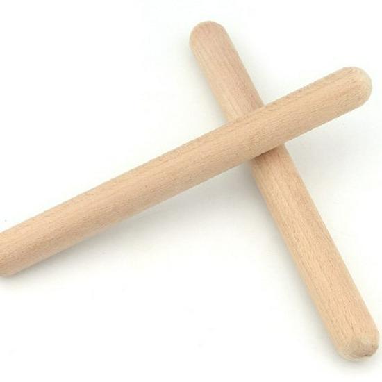 Children’s Orff Percussion Instruments: Raw Wood Claves & Rhythm Sticks for Music Education