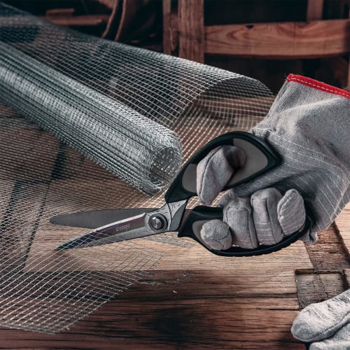 LIVINGO Heavy-Duty Scissors ? Professional-grade Sharp Blades for Cutting, Office Use, DIY, and Gardening. Multicolored Titanium Coating for Rust Resi