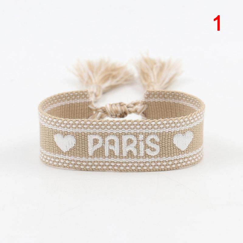 Braccialetto Regolabile Con Nappe E Ricamo 'Forever Love' - Bracciale In Tessuto Con Lettere - Regalo Per Lei Per San Valentino O Compleanno