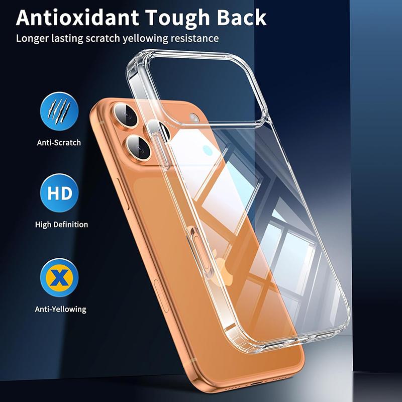 Luxury Hard Acrylic PC Case for iPhone 17 Pro Max Case Military Grade Clear Silicone TPU Phone Case for iPhone 17 Air 5G