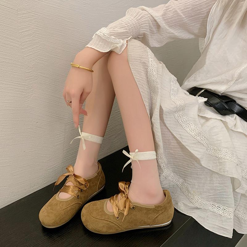 Nischendesign Ballerinas Damen neu Riemchen Retro eckige Spitze flacher Boden Mary Jane Einzelne Schuhe große Größe Damenschuhe