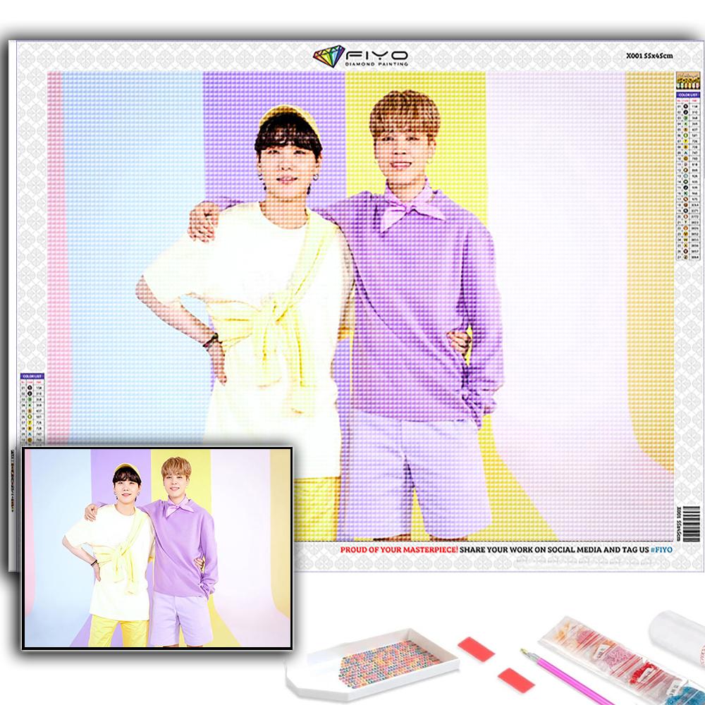 5D DIY Diamond Painting Cross Stitch Korean Boy Group Diamond Embroidery Mosaic Wall Art Home Decoration