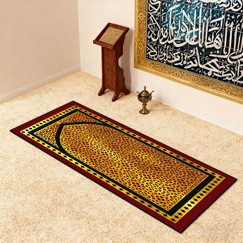 Religious Culture Prayer Floor Mat Islam Style Home Prayer Room Area Washable Antiskid Mats Art Decoration Aesthetic Rug Musalla