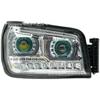 LED Headlights with Angel Eye Dual Lenses for Shaanxi Automobile Delong H3000, New M3000, X3000 Dump Trucks