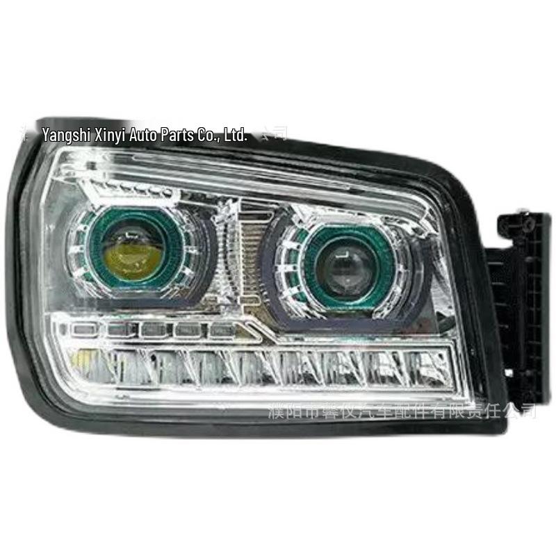

LED Headlights with Angel Eye Dual Lenses for Shaanxi Automobile Delong H3000, New M3000, X3000 Dump Trucks Full LED Super Bright, Passenger/Right
