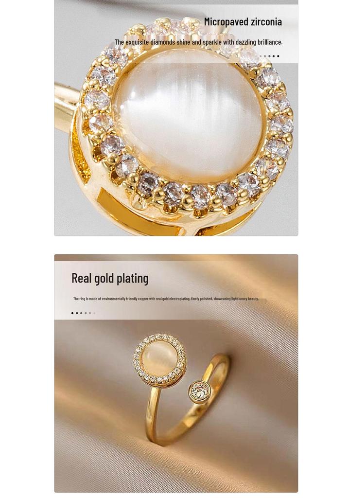 Chic Cat's Eye Rotatable Open Ring - Stylish and Versatile Index Finger Statement Jewelry