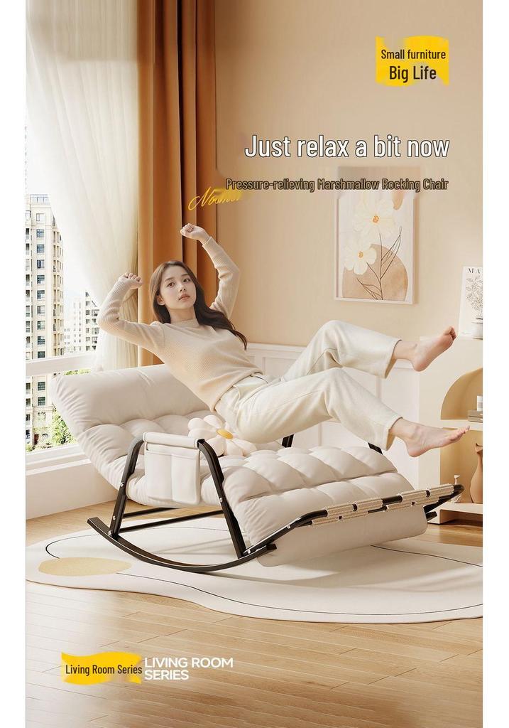Adult Rocking Lounge Chair for Balcony & Home – Single Lazy Sofa Chair