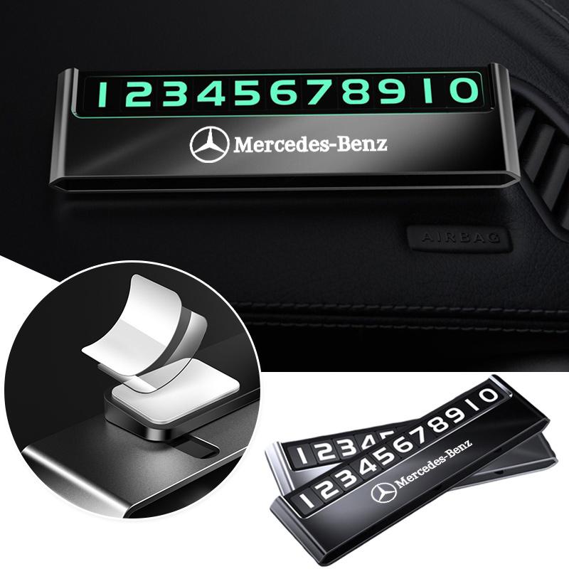 Alloy Car Parking Number Card Privacy Protection Hide Number Temporary Parking Card For Mercedes Benz A E S G Class GLC GLS E200 PM1