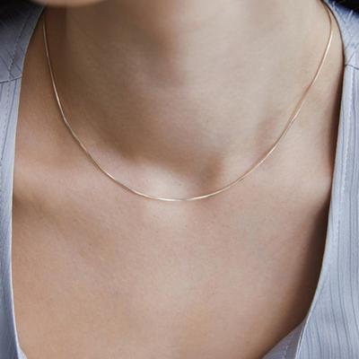 (925 Silber) Tägliche schlanke Schlangenkette Halskette NZ2421