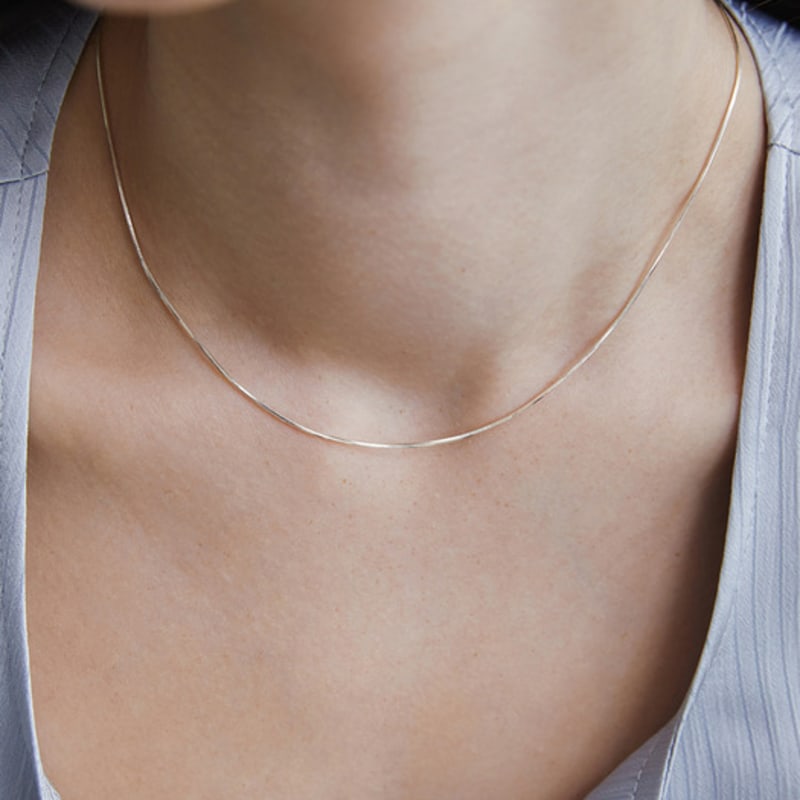 Tatiana (925 Silver) Daily Slim Snake Chain Necklace NZ2421