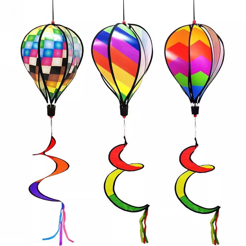 Colorful Hot Air Balloon Sequin Windmill Spinner - Outdoor Garden Decoration