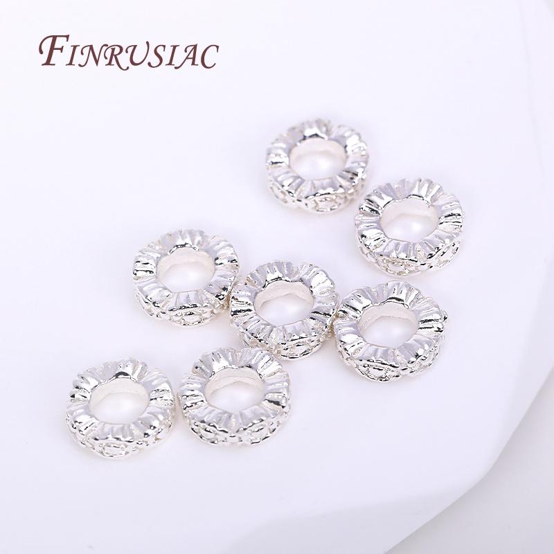Delicate Lace Pattern Flat Spacer Beads For DIY Bracelet Necklace Making Wholesale 6.2x2mm 18K Gold Plated Brass Spacer Bead