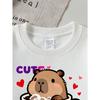Cute Bear In Coffee Cup with Hearts 2026 New Girls' Long-sleeve Casual Crewneck Sweatshirt, Suitable for Outdoor Sports