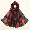 Rose Printed Chiffon Hijab Scarf Muslim Fashion Floral Printed Shawl Women Premium Chiffon Headscarf Beautiful Hair Wraps