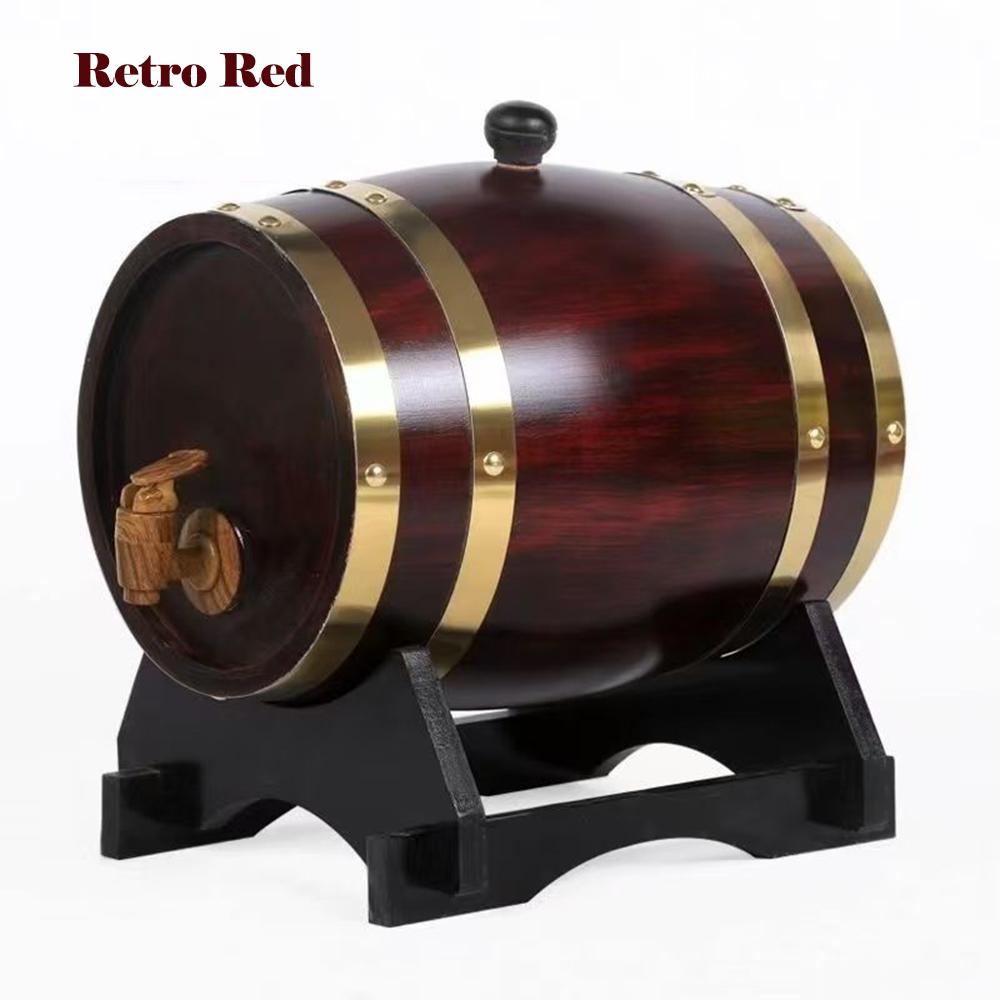 

High-capacity pine wine barrel, Household solid wooden wine cask, Empty barrel for storing red wine, Winery make wine barrel, 3L