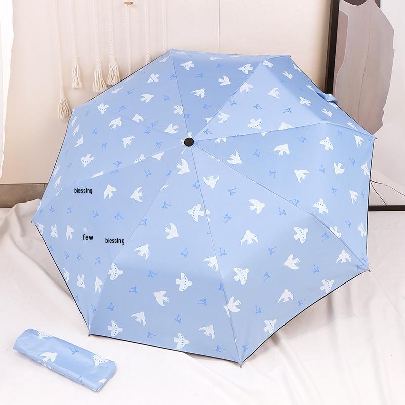 

Stylish Cartoon Folding Umbrella: Sun & Rain Dual-Use with Thickened Black Glue for Summer Sun Protection