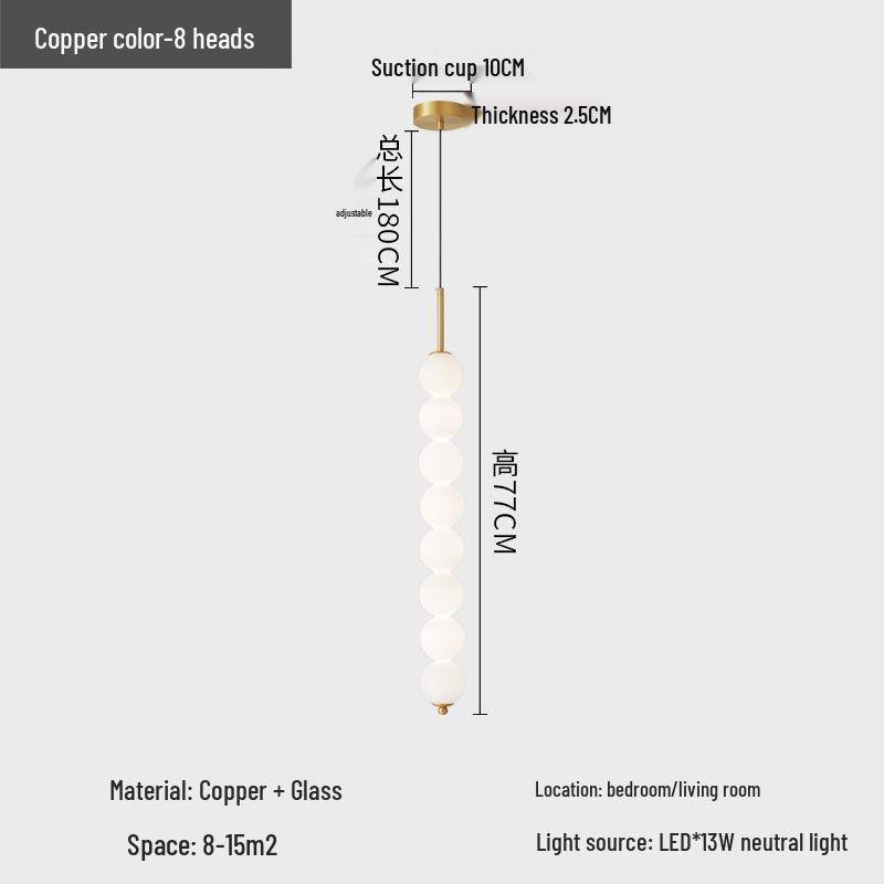 Bauhaus-Style Copper Gourd Chandelier for Living Rooms and Bedrooms