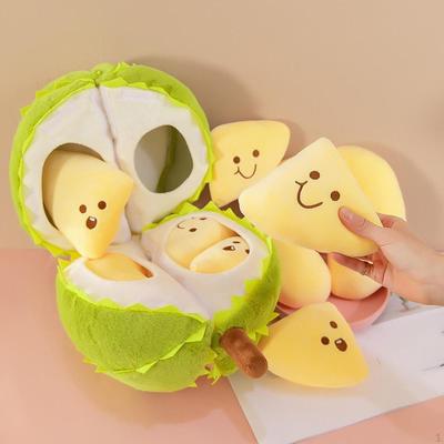 Durian Plush Toy Stuffed Pillow Detachable Removable Fruit Segments Soft Hugging Cartoon