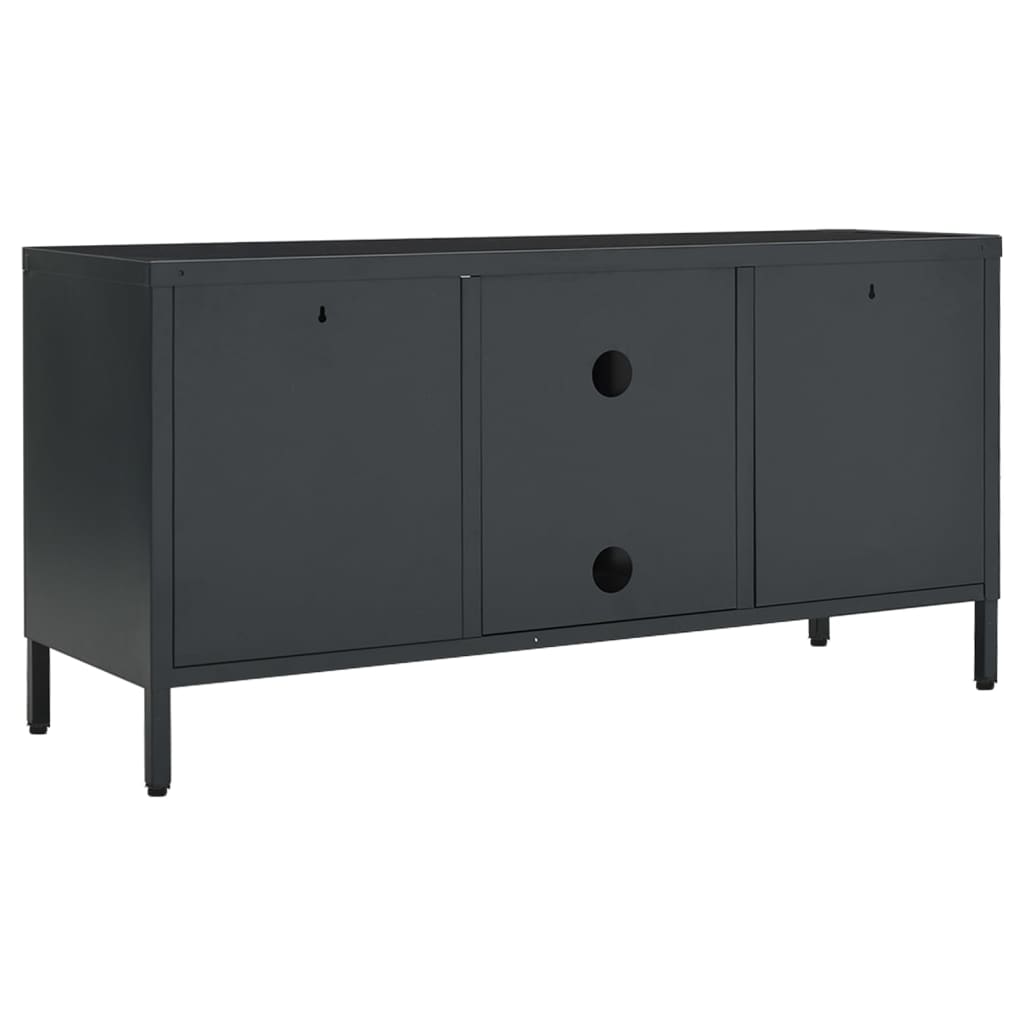 TV Cabinet Anthracite 105 x 35 x 52 cm Steel and Glass