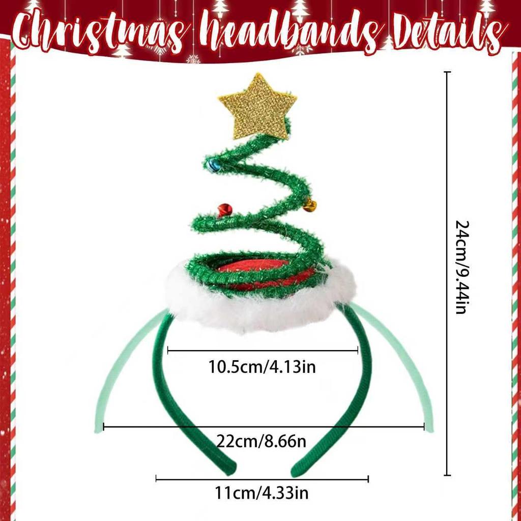 2Packs Christmas Headbands 3D Head Hat Headbands for Kids Women Men Christmas Parties Costume Accessories Xmas Holiday Party